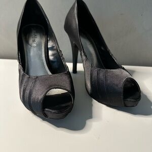 Elegant Black Peep-Toe Heels